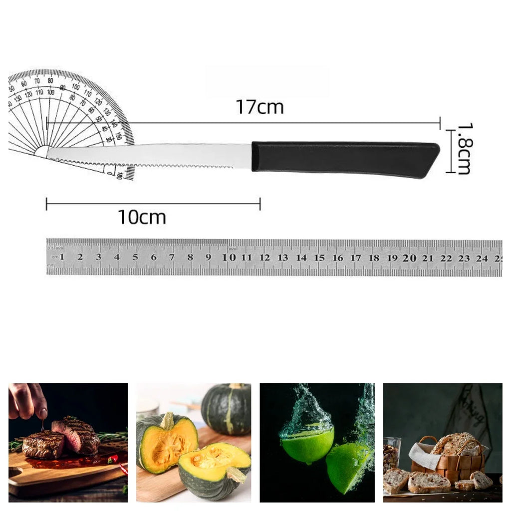 Black Steak Knife Set – Dishwasher-Safe Stainless Steel Cutlery