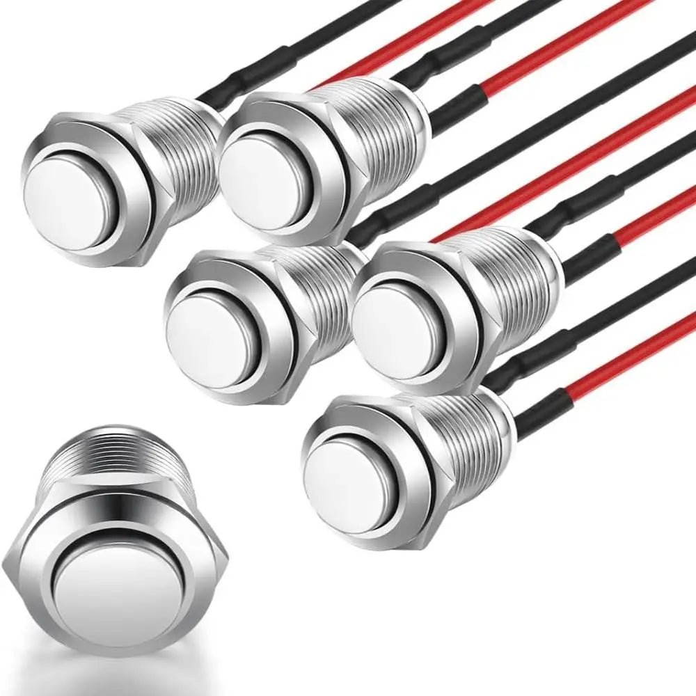 12mm Waterproof Latching Push Button Switch – Stainless Steel