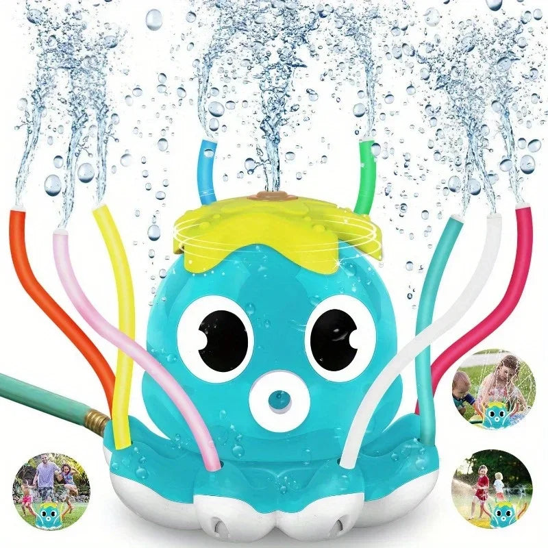 Kids Outdoor Water Sprinkler Toy | 8 Wiggle Tubes Summer Fun