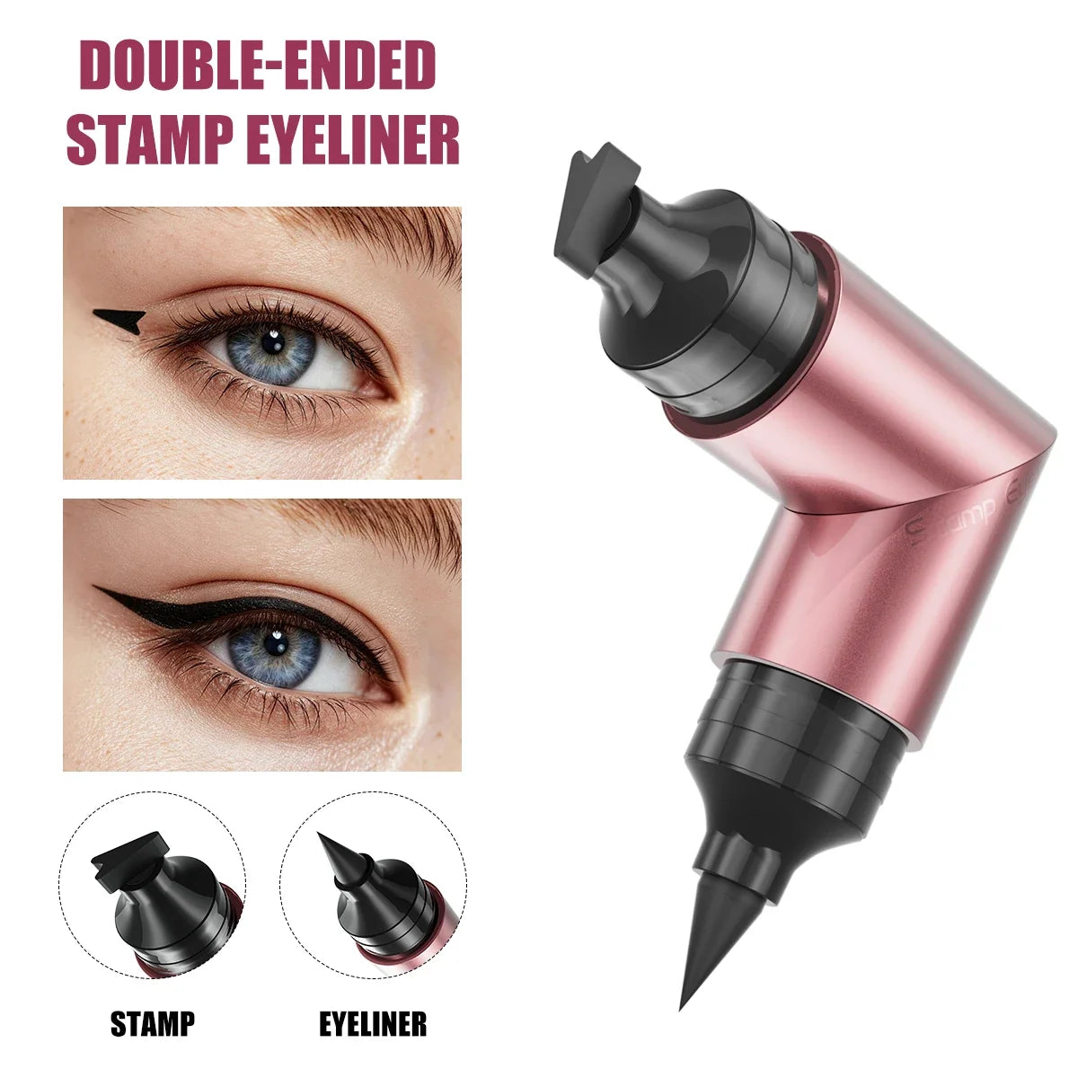 QIC 2-in-1 Stamp Eyeliner – Waterproof Quick-Dry Liquid Liner