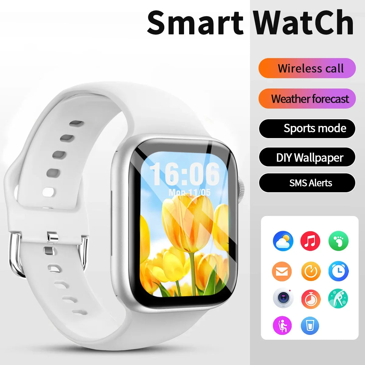 LOMAXFR Smart Watch – Wireless Calling, Multi-Sport, iOS & Android