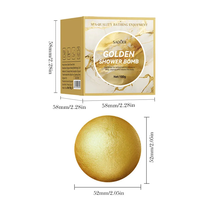 Gold Bath Salt Ball 100g – Deep Cleansing & Skin Softening
