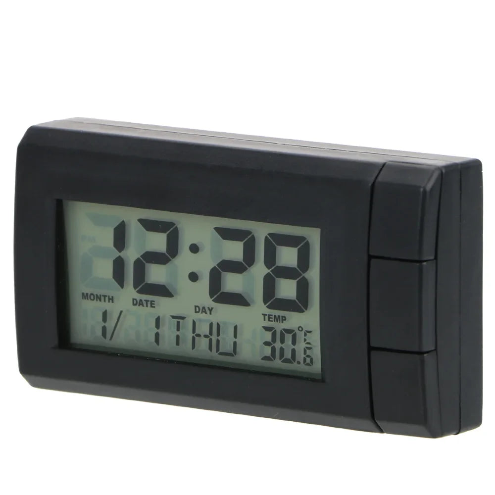 Car LCD Digital Clock – Dashboard Temperature & Date Display