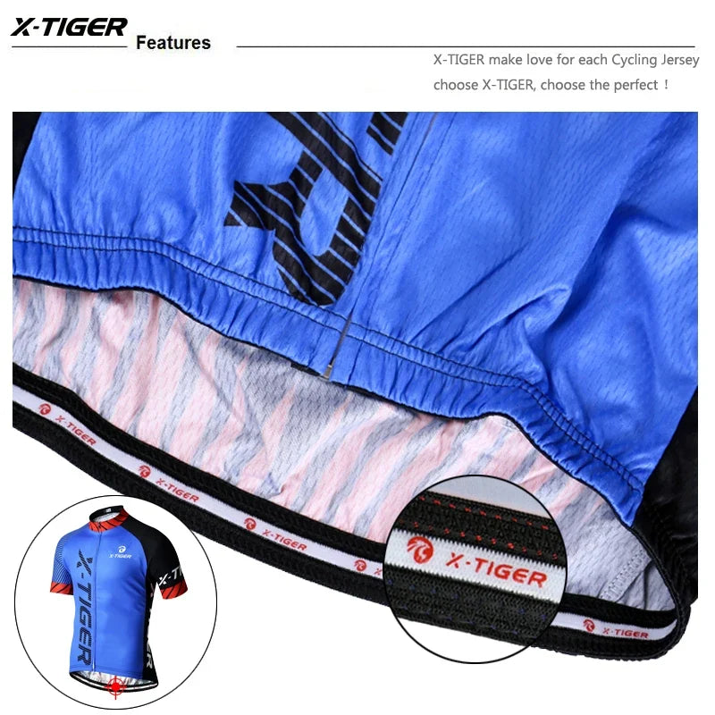 X-TIGER Men's MTB Cycling Jersey – Quick-Dry Breathable Bike Top