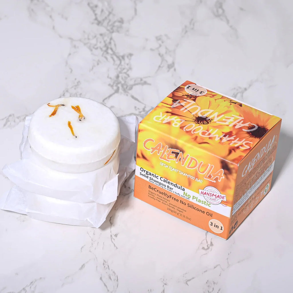 Calendula Essential Oil Soap Bar 3-Pack – Shampoo & Hand Soap