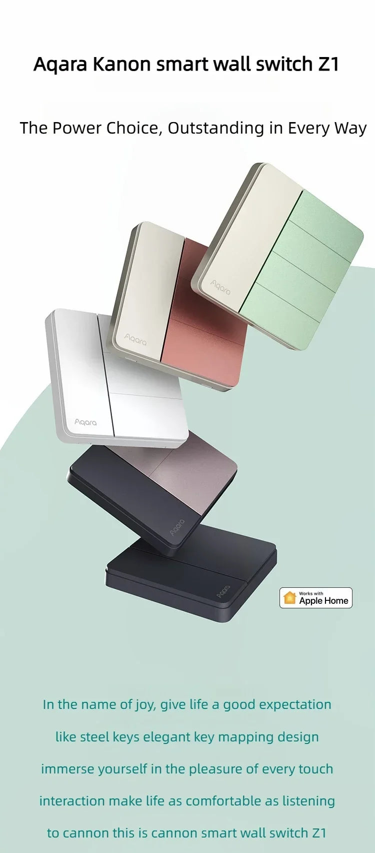 Aqara Smart Wall Switch Z1 More Control Zigbee 3 0 Compatible Single