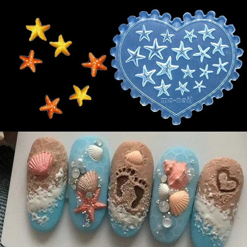 3D Starfish Silicone Nail Art Mold – Summer Manicure Stencil