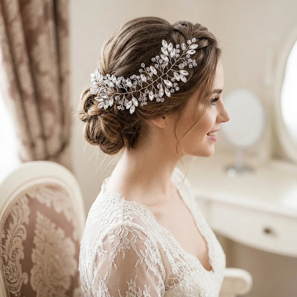 Crystal Rhinestone Bridal Headband | Elegant Wedding Hairpiece