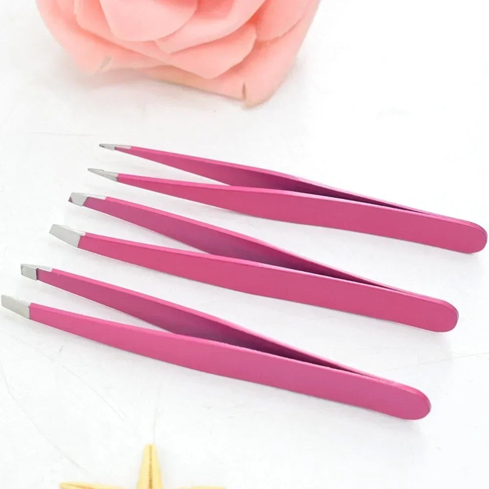 15-Piece Round Tip Nose & Facial Hair Tweezers | Stainless Steel