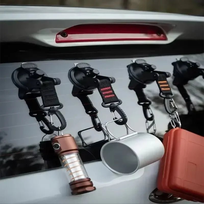Car Tent Suction Cup Hooks | Camping Awning Buckle Clips 4-Pack