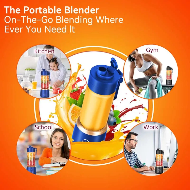 Rechargeable Portable Electric Fruit Blender – 400ml Travel