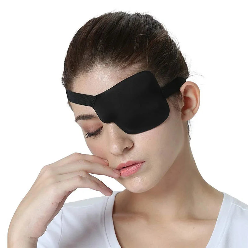 Left Right Black Single Eye Patch Adjustable 3D Foam Groove Eyeshades
