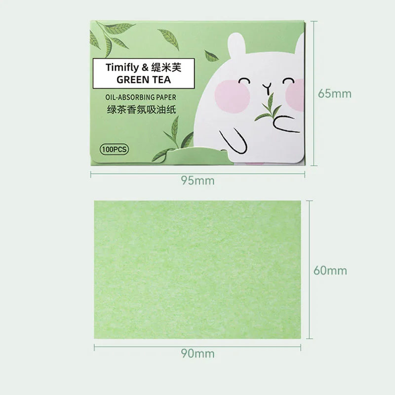 100-Pack Fragrance Facial Oil Absorbing Sheets for Women