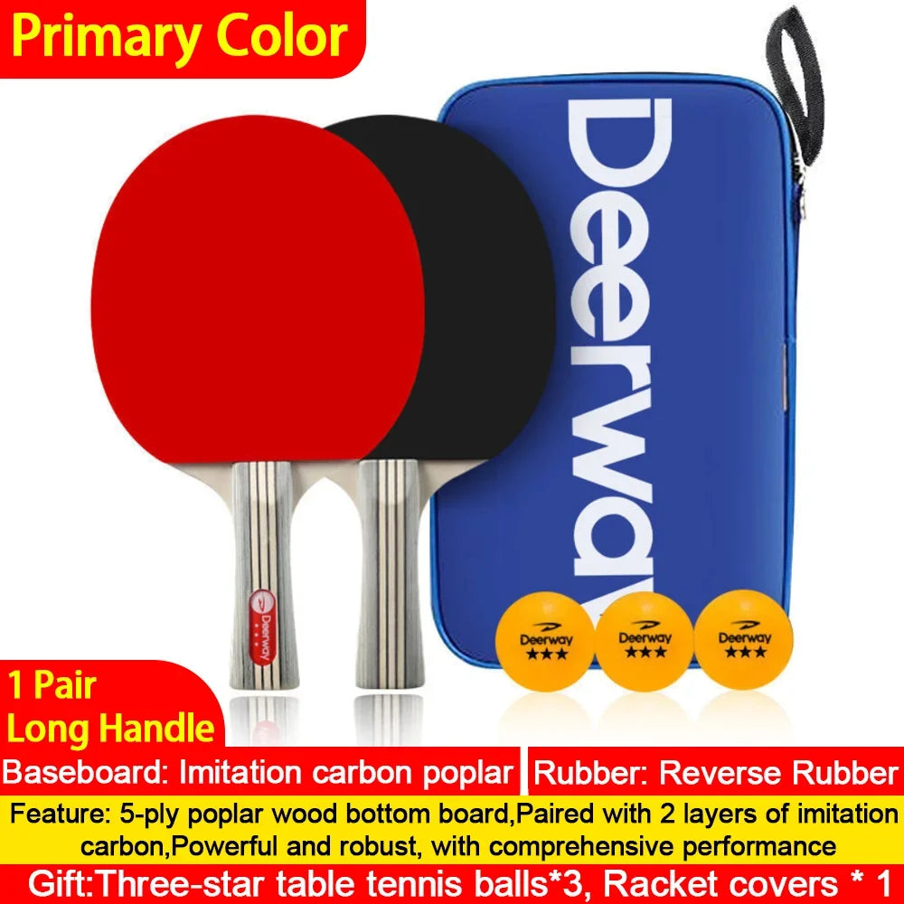 2-Pack Table Tennis Racket Set – 7-Ply Wood Ping Pong Paddles