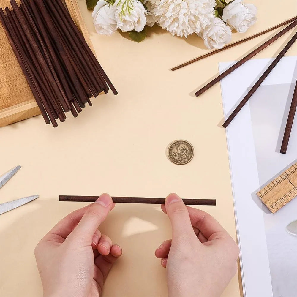 32 Pcs Walnut Dowel Rods 4 Sizes – Unfinished Wood Craft Sticks