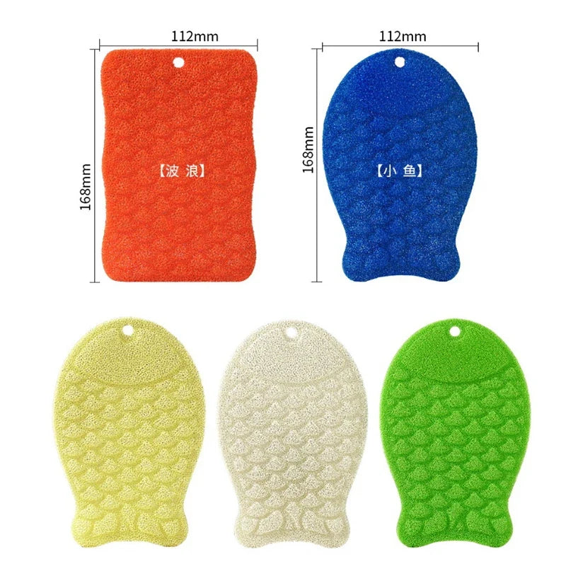 Colorful Fish Pattern Kitchen Dishcloths Non-stick Bubble Dish Towels