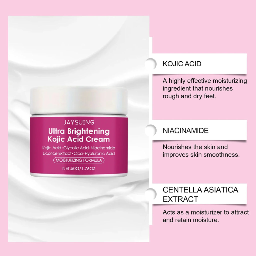 Kojic Acid Brightening Cream – Dark Spots, Niacinamide & HA