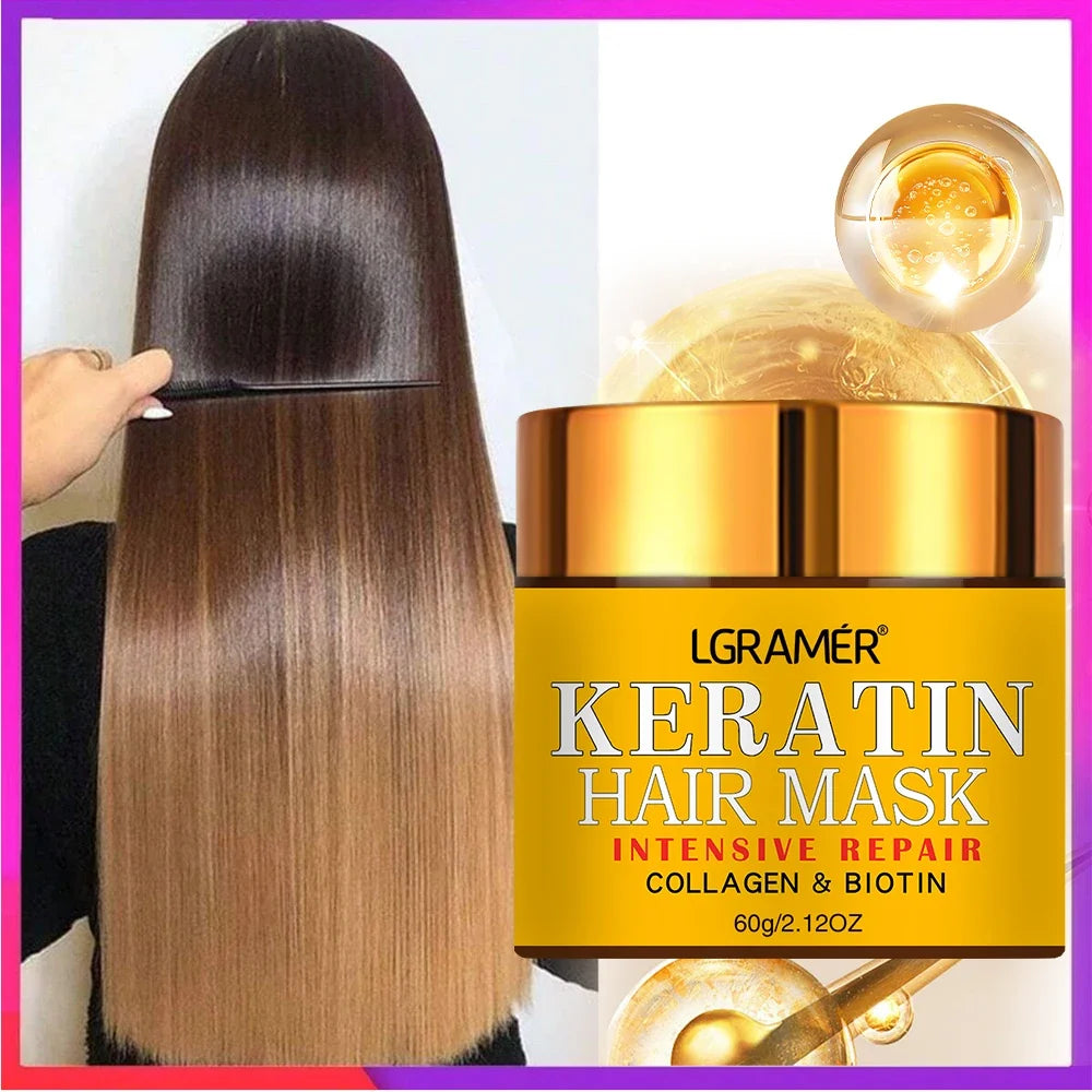 REAROYA Keratin Hair Mask – Biotin Collagen Repair Treatment