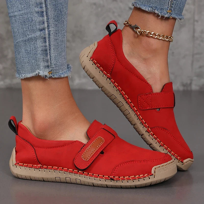 Women's Slip-On Loafers – Casual Leather Moccasin Walking Shoes