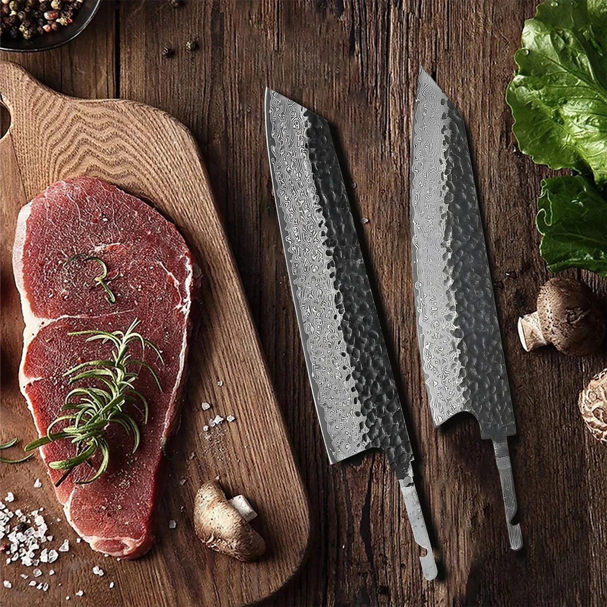 67-Layer Damascus Steel Knife Blank Blade – DIY Knife Making