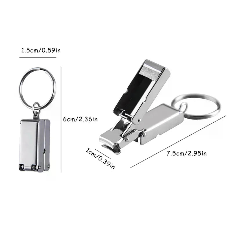 Mini Folding Nail Clipper with Key Ring | Stainless Steel