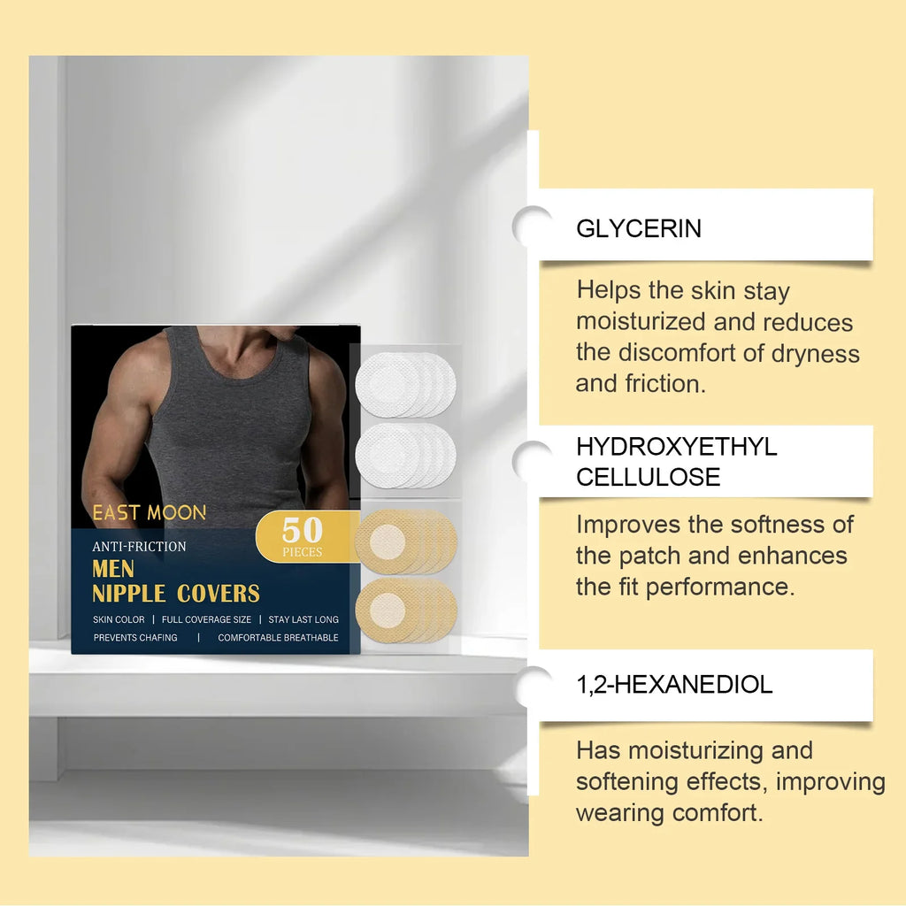 Men's Waterproof Nipple Cover Stickers for Running | 50pc