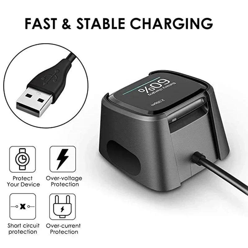 USB Charger Dock for Fitbit Versa 1, Versa 2 & Versa Lite