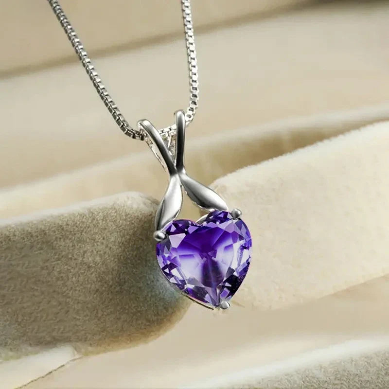 Huitan Heart CZ Pendant Necklace – Women's Fashion Jewelry