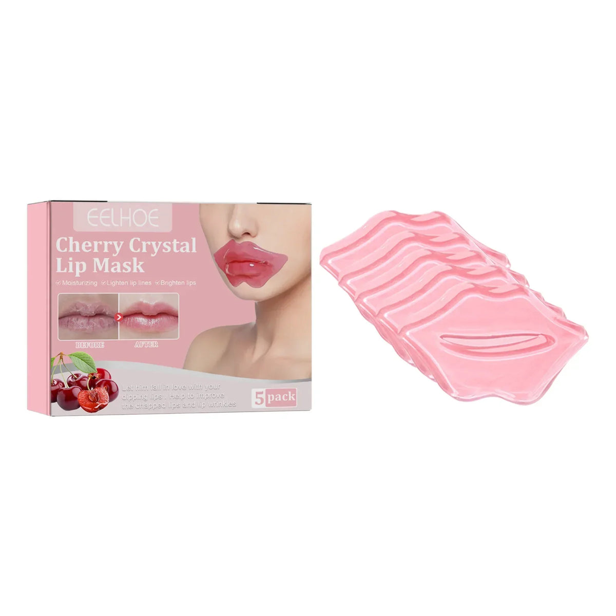 EELHOE Cherry Lip Mask – Moisturize, Fade Lines & Repair (5pk)