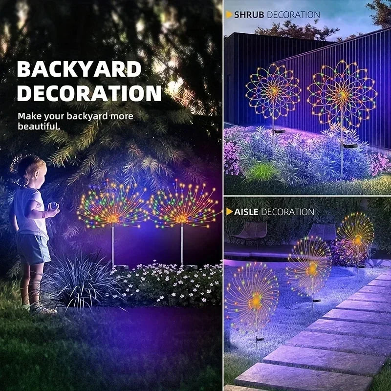 Solar Firework Fairy String Lights – 8 Modes, IP65, 5M