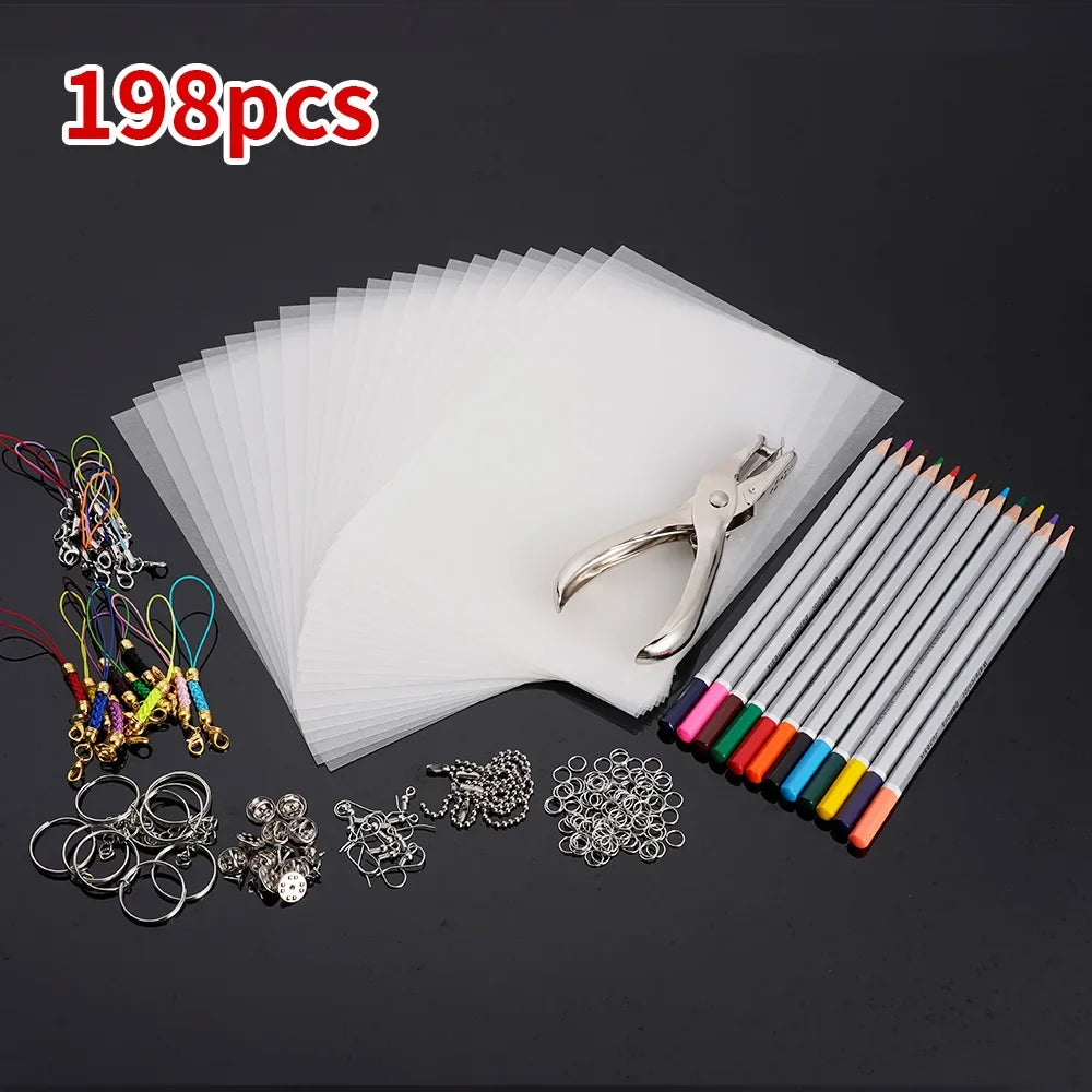 Heat Shrink Plastic Sheets Set – DIY Keychain & Craft Kit