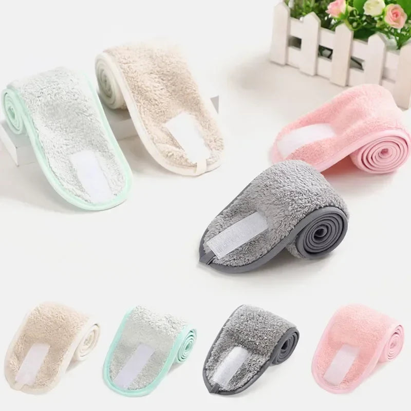 5-Pack Adjustable Soft Coral Fleece Facial Headbands for Women
