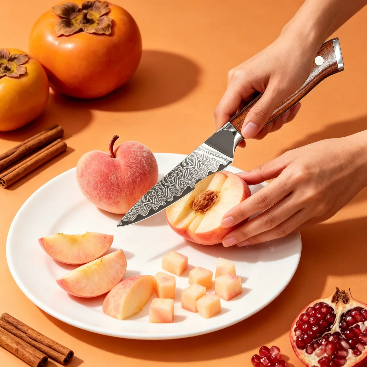 67-Layer Damascus Steel Paring Knife – Super Sharp Utility Knife