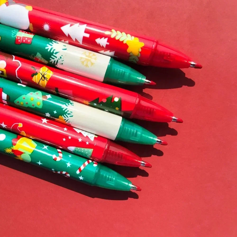 10-Pack Christmas Cartoon Gel Pens 0.5mm Black Ink | Press Pens