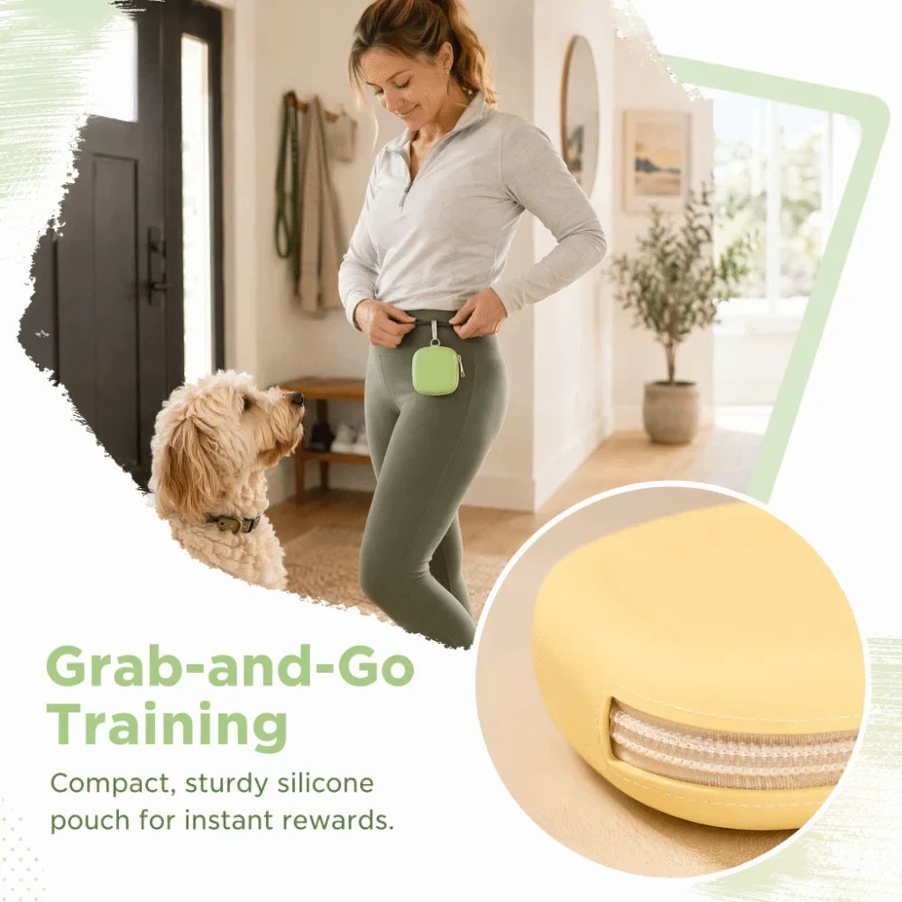 Silicone Dog Treat Pouch | Waterproof Hands-Free Training Bag