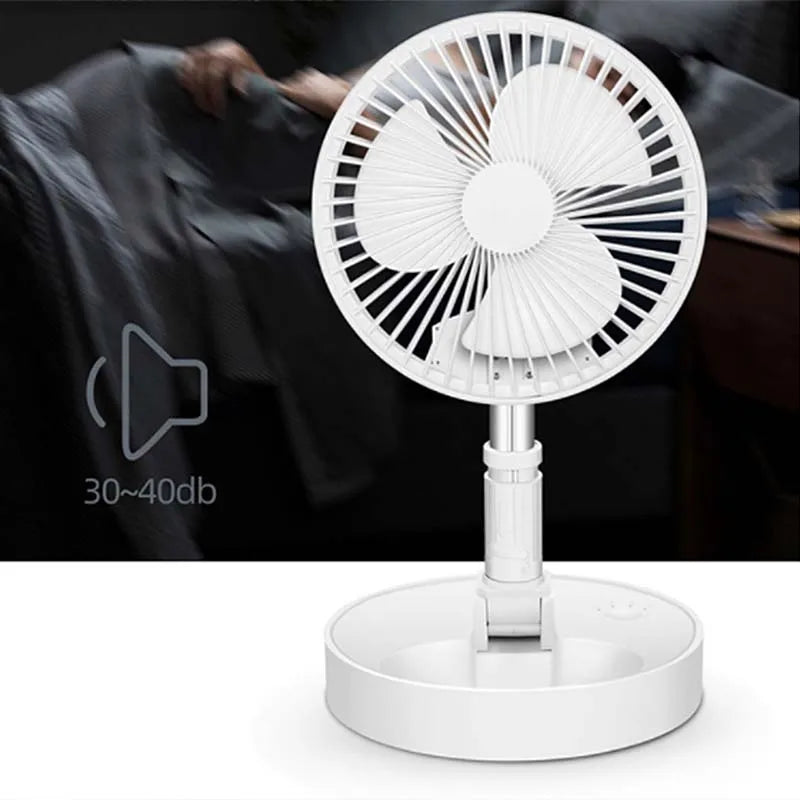 Portable Rechargeable USB Desk Fan – 4 Speeds, Foldable