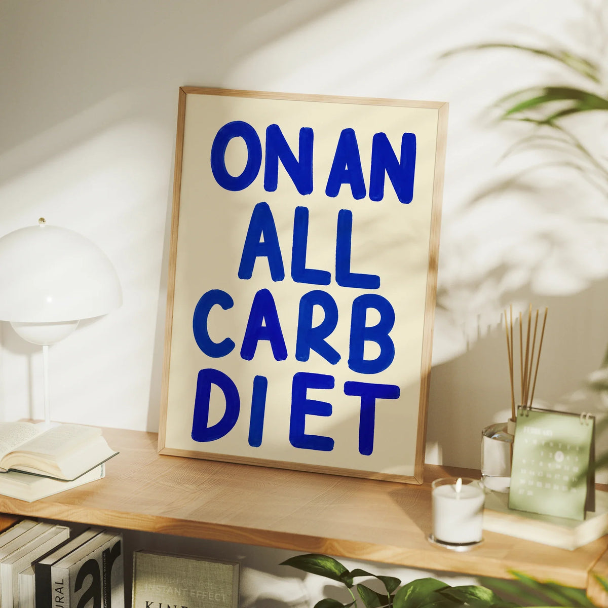 "All Carb Diet" Funny Quote Canvas Wall Art Print | Home Decor