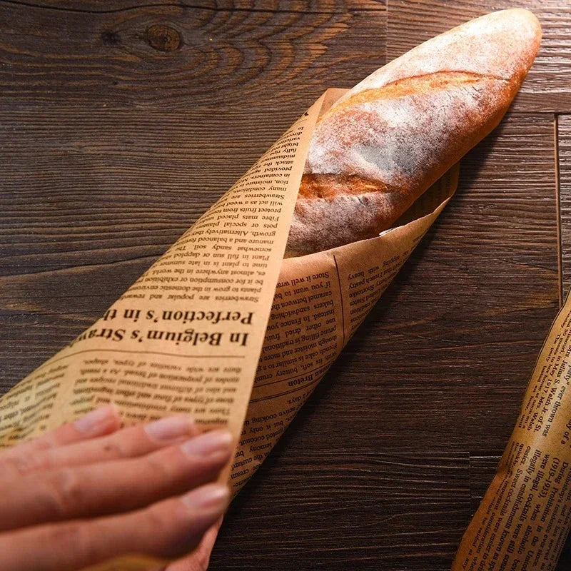 Retro Newspaper Greaseproof Paper Roll | Food-Safe Wax Wrap