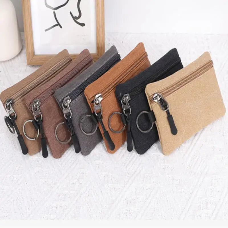 Canvas Mini Coin Wallet – Zipper Purse & Card Holder