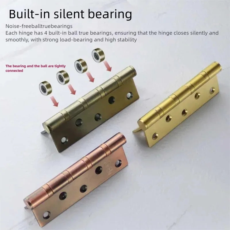 4-Inch Stainless Steel Silent Door Hinges | 3mm Heavy-Duty