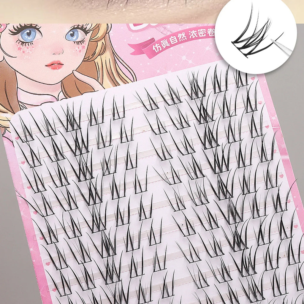 Korean Style Cluster False Lashes 7-12mm C Curl | Fluffy Lash Kit