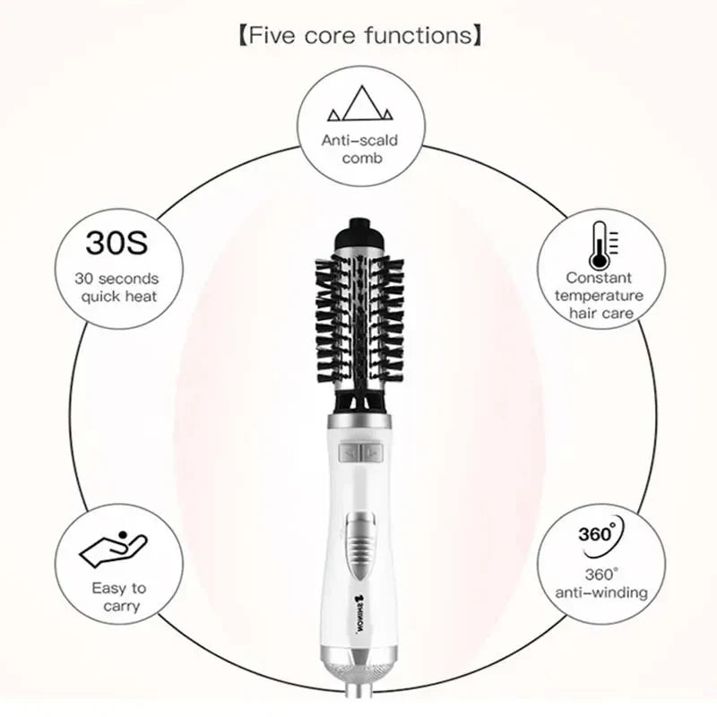 Rotating Hot Air Brush | Ionic Blow Dryer Styling Tool