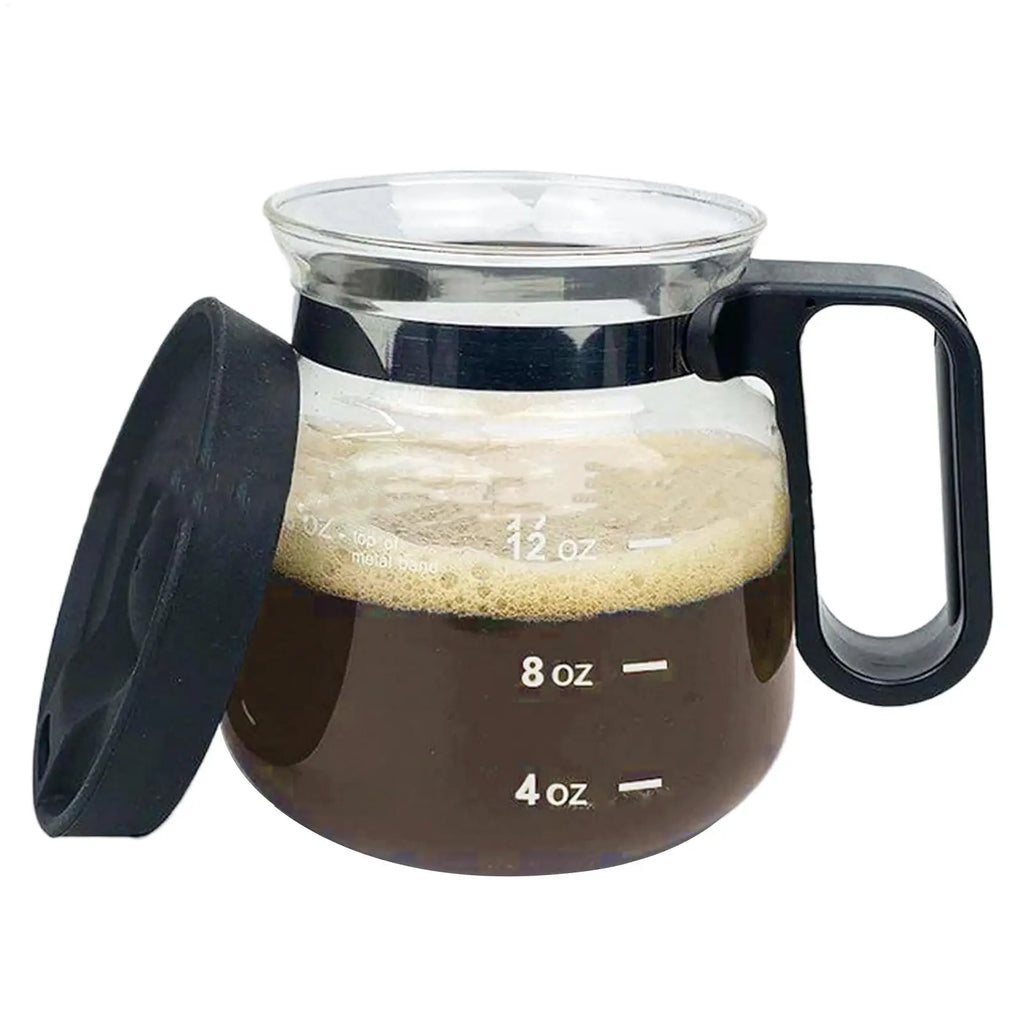 Clear Coffee Mug Glass Tea Cup Pot Drinking Cups Lid Cold Beverage