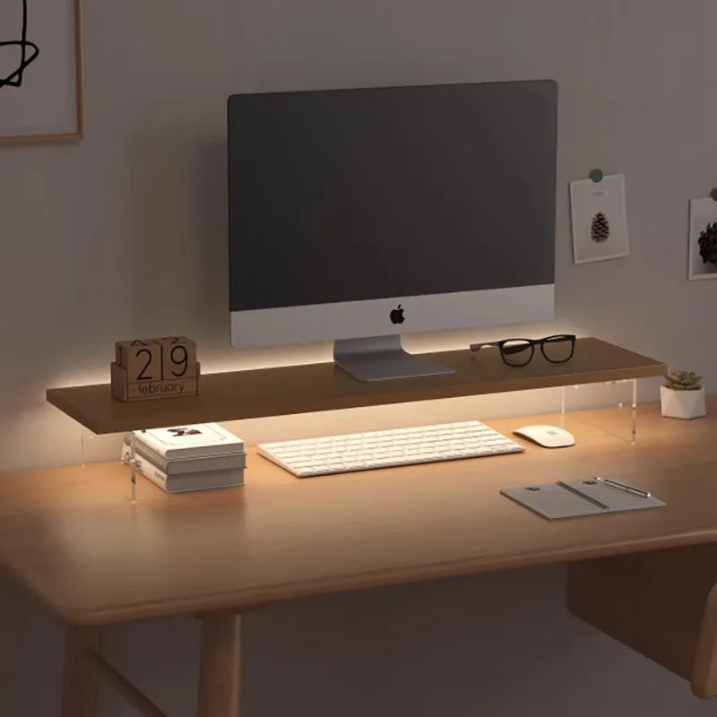 Acrylic Monitor Stand & Desktop Storage Rack | Desk Organizer