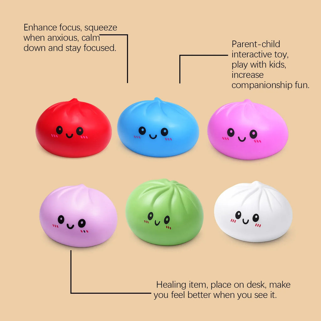 Dumpling Stress Ball – Cute Squeeze Sensory Toy for Kids & Adults