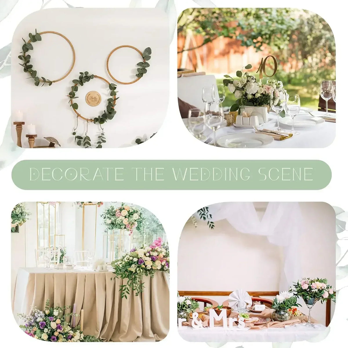 Artificial Eucalyptus Leaf Picks 3 Styles – Wedding & Home Décor