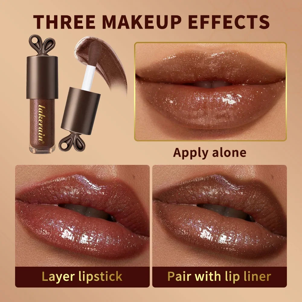 LIPPY BUNNY Chocolate Glow Lip Gloss with Bunny Keychain