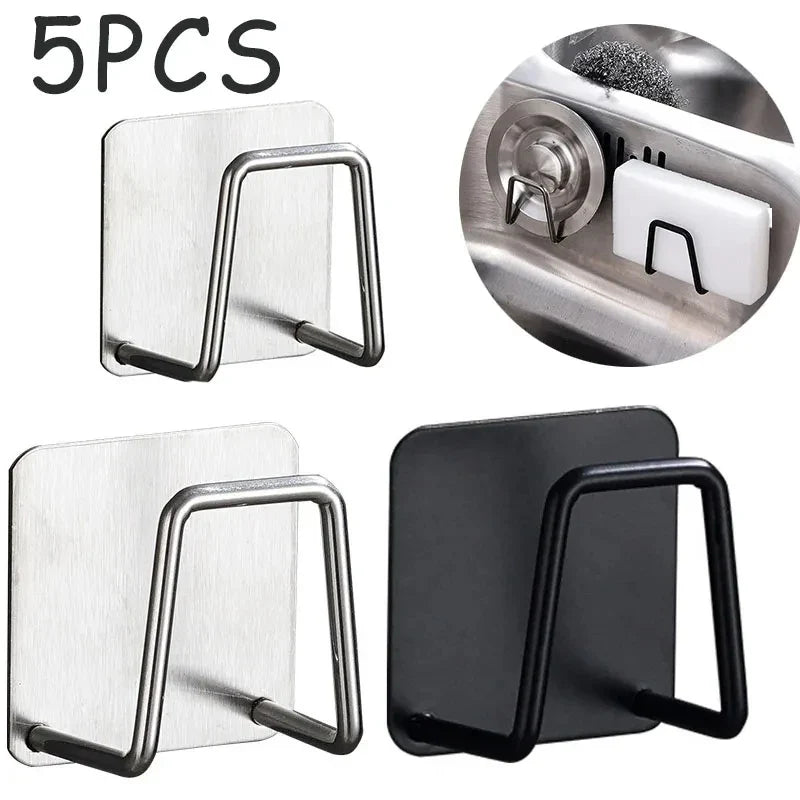 Stainless Steel Self-Adhesive Sponge Holder | Kitchen & Bathroom