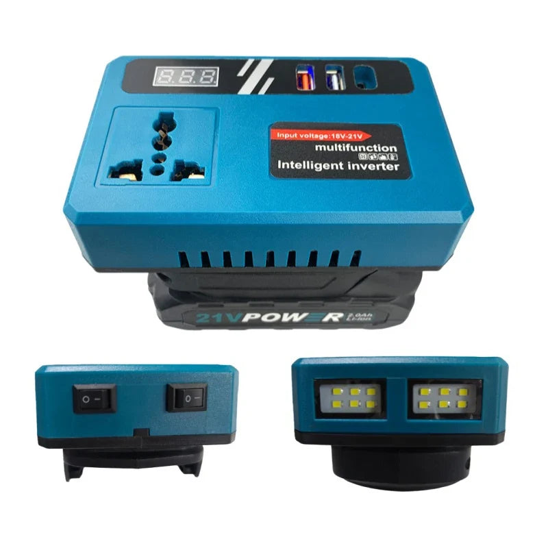 DC to 220V AC Portable Inverter – Dual USB Power Supply