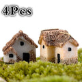 4-Piece Miniature Fairy Garden Figurines – Resin House Statues